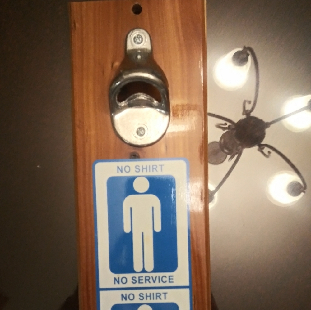 Man cave bottle opener